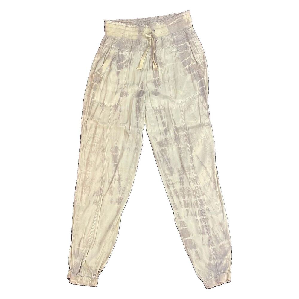 Marrakech EUC Hippie Women Soft Tie-Dye Jogger Pants Gray Drawstring Pockets S